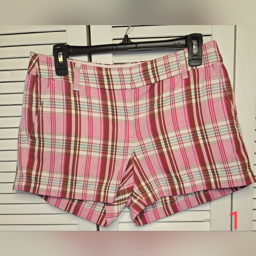 Re-Imagined By J. Crew Shorts, Pink Plaid,  Size 6
